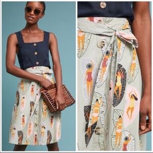 ANTHROPOLOGIE EVA FRANCO CALIFORNIA DREAMING SUNBATHERS SKIRT